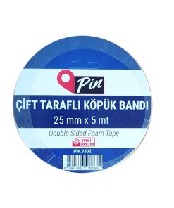 PİN ÇİFT TARAFLI KÖPÜK BANT ASKILI 5 M x 25
